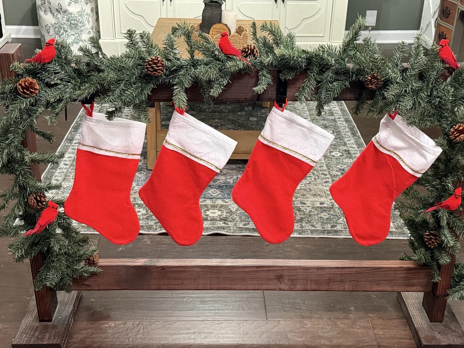 Rustic Holiday Stocking Stand, view 1